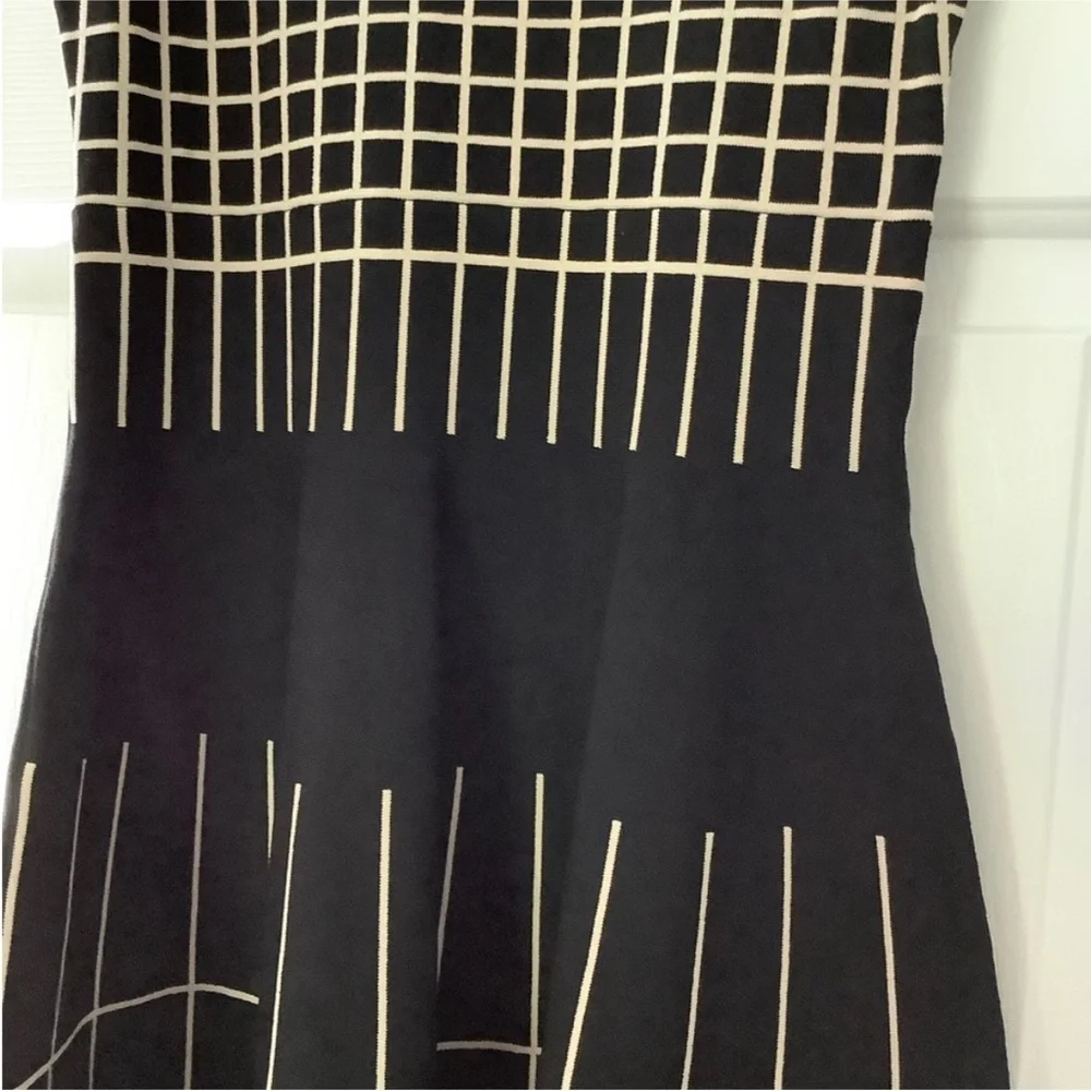 Kate Spade Madison Ave Collection Windowpane Knit Fit & Flare Dress Size S